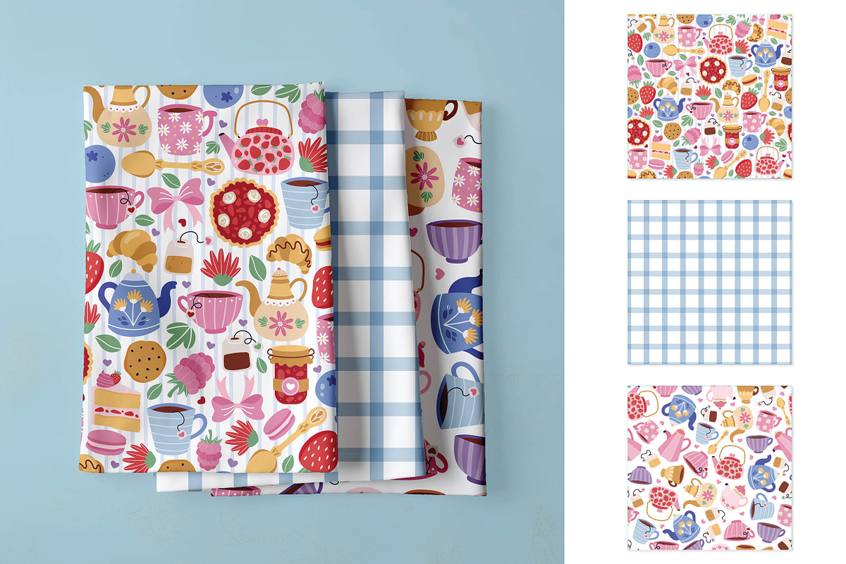 Tea Party Seamless Pattern Bundle, a Pattern Graphic by Alanna Messina Design Co (Photo 7 of 8)