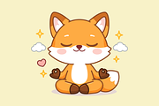 Peacefull Meditation Fox Chibi Style, an Animal Illustration by Artpon Illustration (Thumbnail 3 of 3)