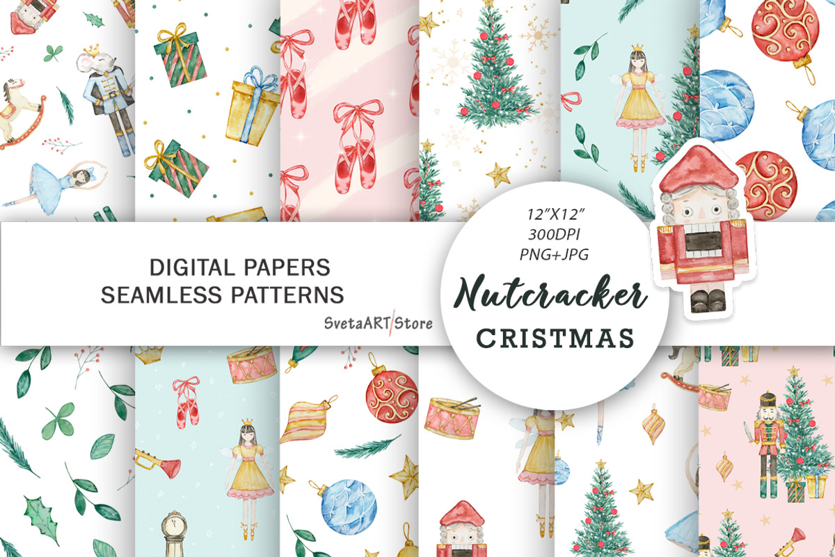 Christmas Nutcracker Pattern, a Pattern Graphic by SvetaArtStore (Photo 1 of 6)