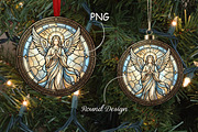 Stained Glass Angel Ornament Art, a Seasonal Illustration by CrexoraLab (Thumbnail 1 of 3)