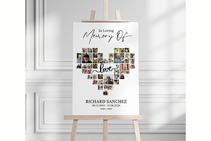 Funeral Heart Collage Templates