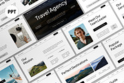 White Black Modern Travel Agency PPT, a Presentation Template by graphicook (Thumbnail 1 of 4)