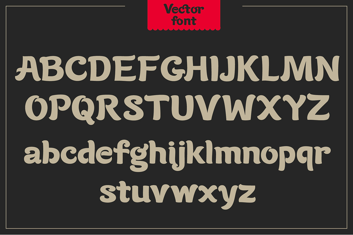 LabelFood font, vector letters preview 2