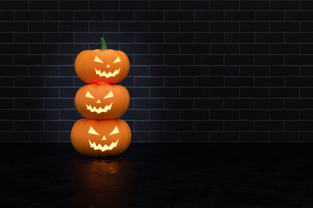 Scenery with halloween pumpkins., a Holiday Photo by Zama Studio