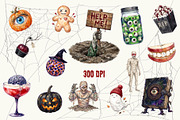 Spooky Halloween Watercolor Clipart, an Object Graphic by My Creative Corner (Thumbnail 2 of 3)