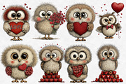 Valentine sweet owl clipart, an Illustration by Designworld (Thumbnail 5 of 6)