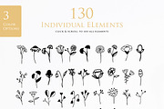Hand Drawn Floral Elements, a Graphic by wulano (Thumbnail 2 of 8)