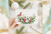Vintage Christmas Watercolor Clipart, a Decorative Illustration by WonderWonder (Thumbnail 2 of 8)