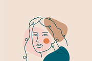Outline portraits of ladies. Vector, a Decorative Illustration by Mary P (Thumbnail 2 of 5)