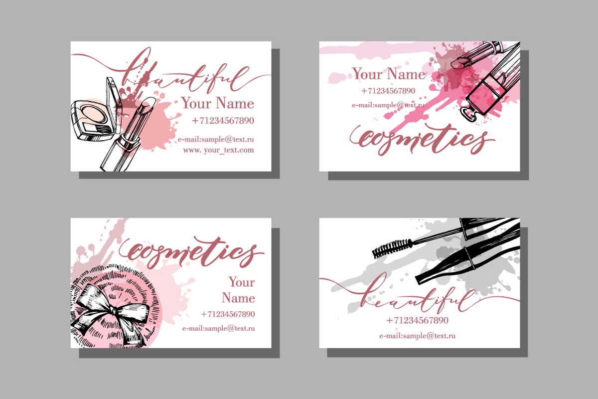 Templates  Makeup business card., a Business Card Template by Gulnara Khadeeva (Photo 6 of 10)