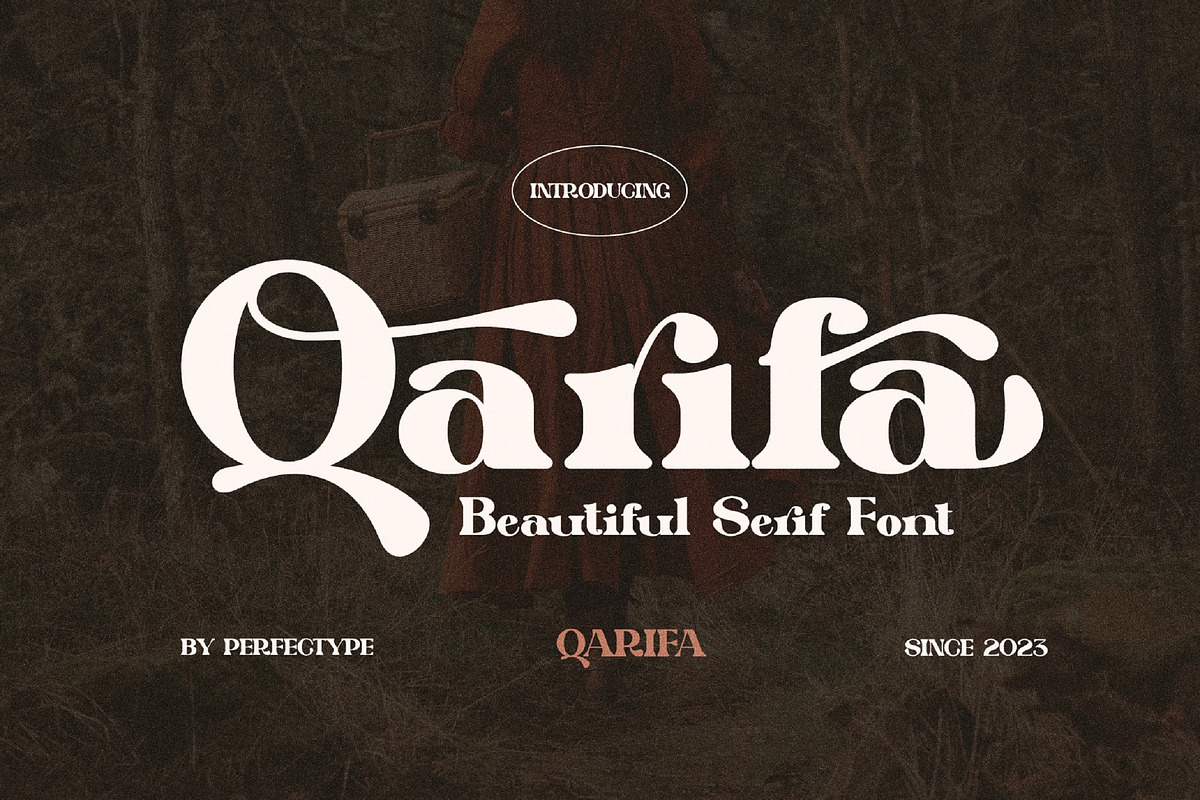 Qarifa Elegant Ligature Serif Font, a Serif Font by Perfectype (Photo 1 of 8)