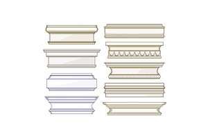 Architectural molding profiles, an Object Illustration by pikepicture