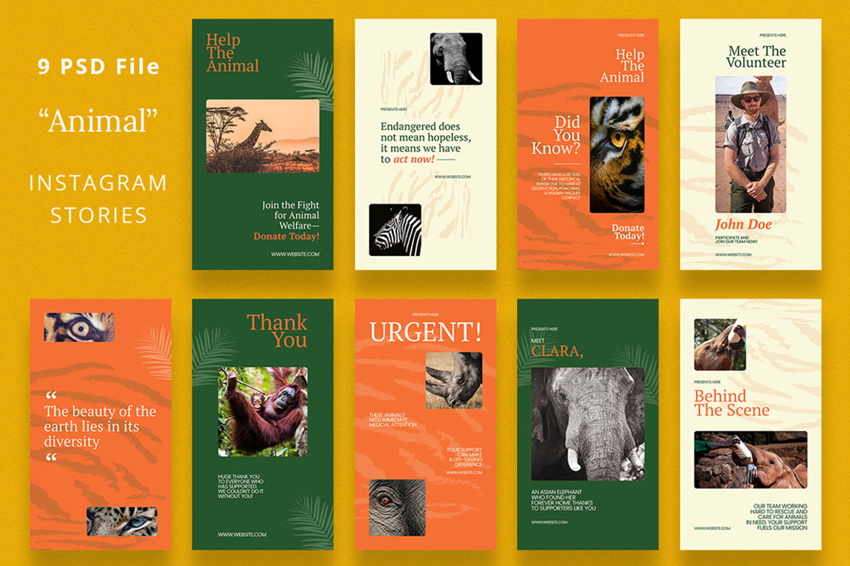 Animal Fundraising Charity Instagram, a Social Media Template by Attype (Photo 3 of 4)
