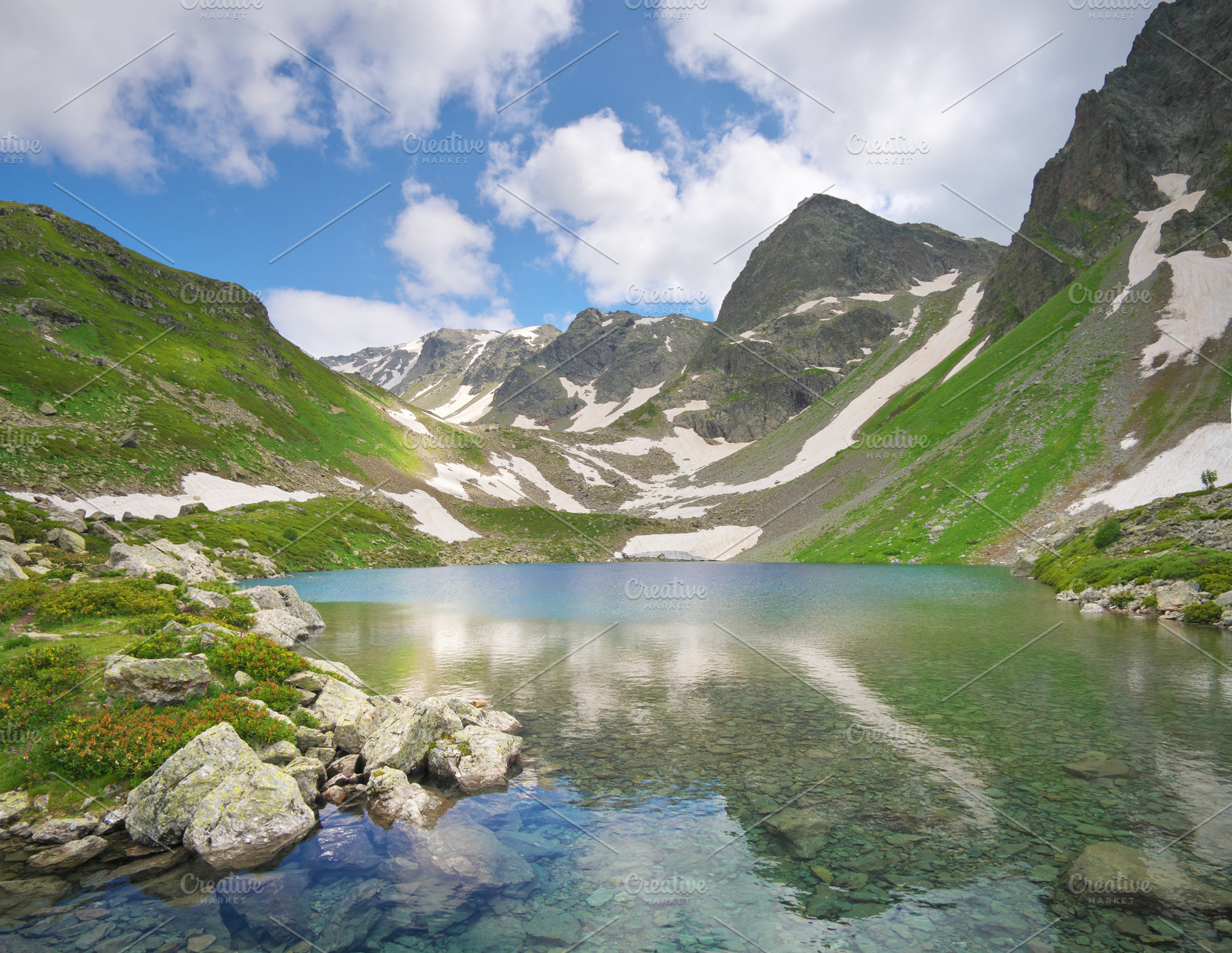 Dukka lake mountain landscape., a Photo by djgis