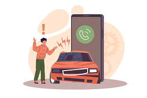 Online roadside assistance. Service, a Transportation Illustration by YummyBuum