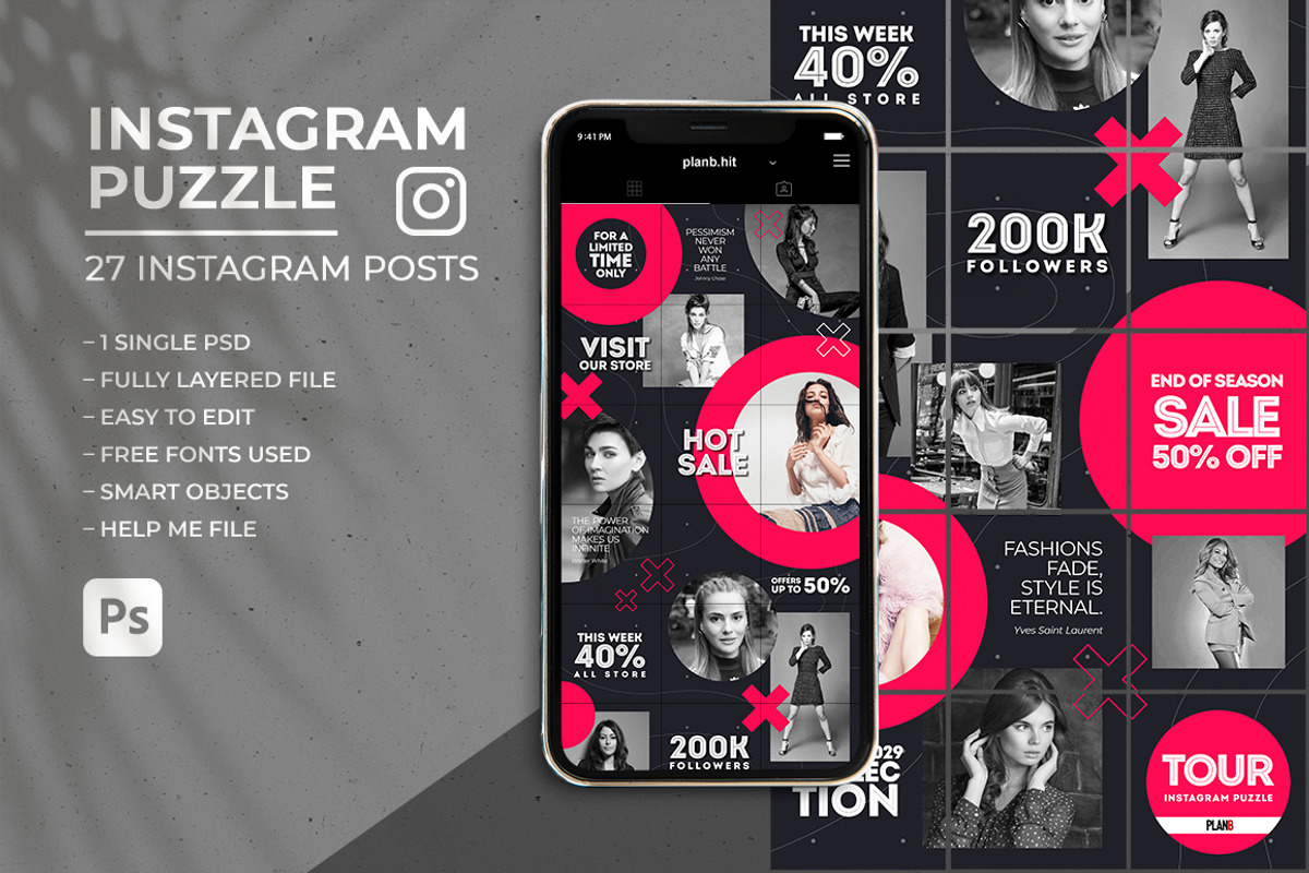 Tour - Instagram Puzzle Feed, a Social Media Template by Plan B (Photo 1 of 6)