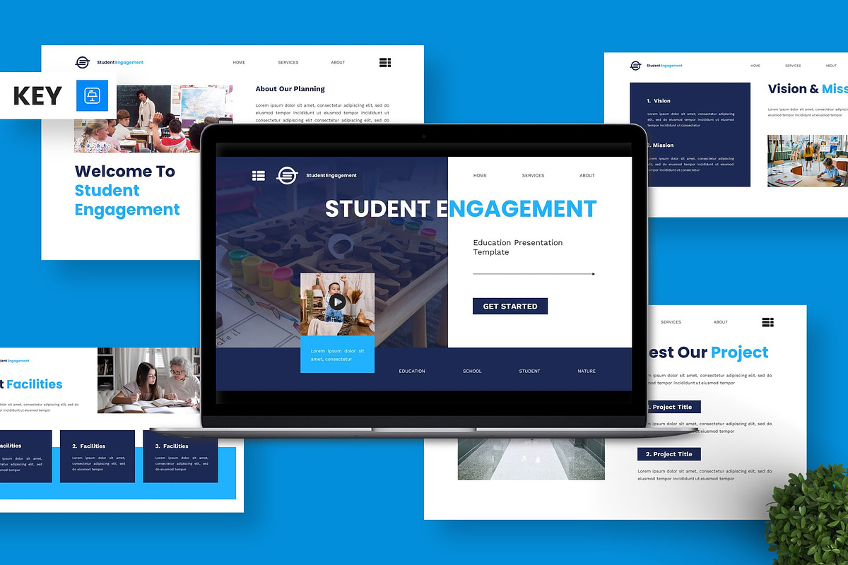 Student Engagement - Education Key, a Presentation Template by Deepslide Studio (Photo 1 of 6)