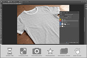 T-shirt On Wooden Floor PSD, a Shirt Mockup by Bruno's Shop (Thumbnail 2 of 3)
