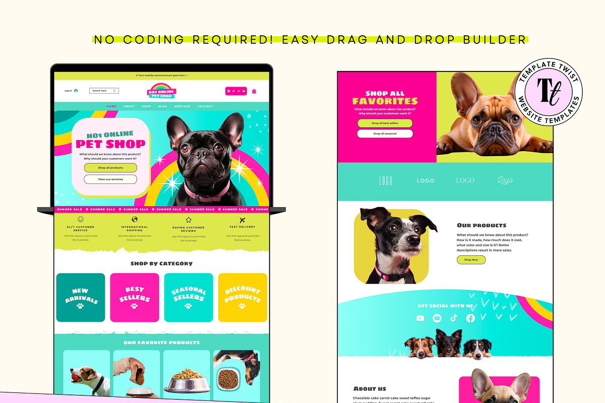 Wix Pet Shop Website Template, a Wix Template by Template Twist Shop (Photo 8 of 10)