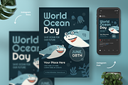 Shark World Ocean Day Flyer, a Flyer Template by Annora Studio (Thumbnail 1 of 4)