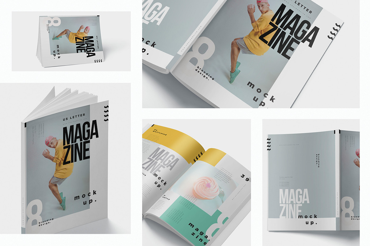 US Letter Size Magazine Mockups, a Books & Magazine Mockup by GfxFoundry