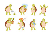 Happy, cute turtle, cartoon set, an Animal Illustration by Good Studio (Thumbnail 3 of 4)