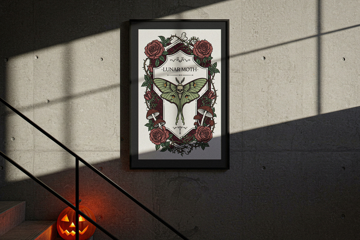 Halloween Framed Poster Mockup, a Product Mockup by Designer Dude