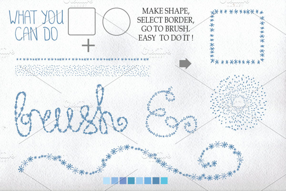 Hand drawn snow borders,brushes, a Brush Add-On by Tatianakost49 (Photo 3 of 5)