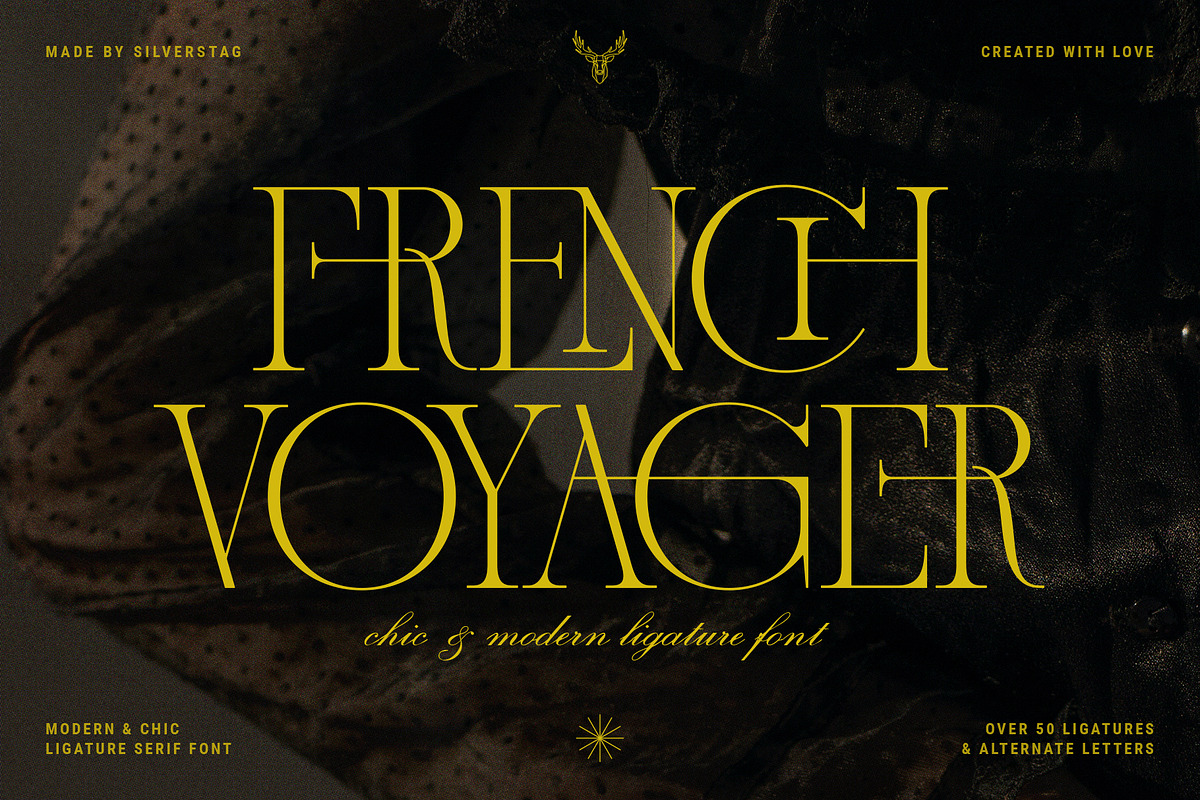 French Voyager - Chic Ligature Serif, a Serif Font by SilverStag Type Foundry (Photo 1 of 23)