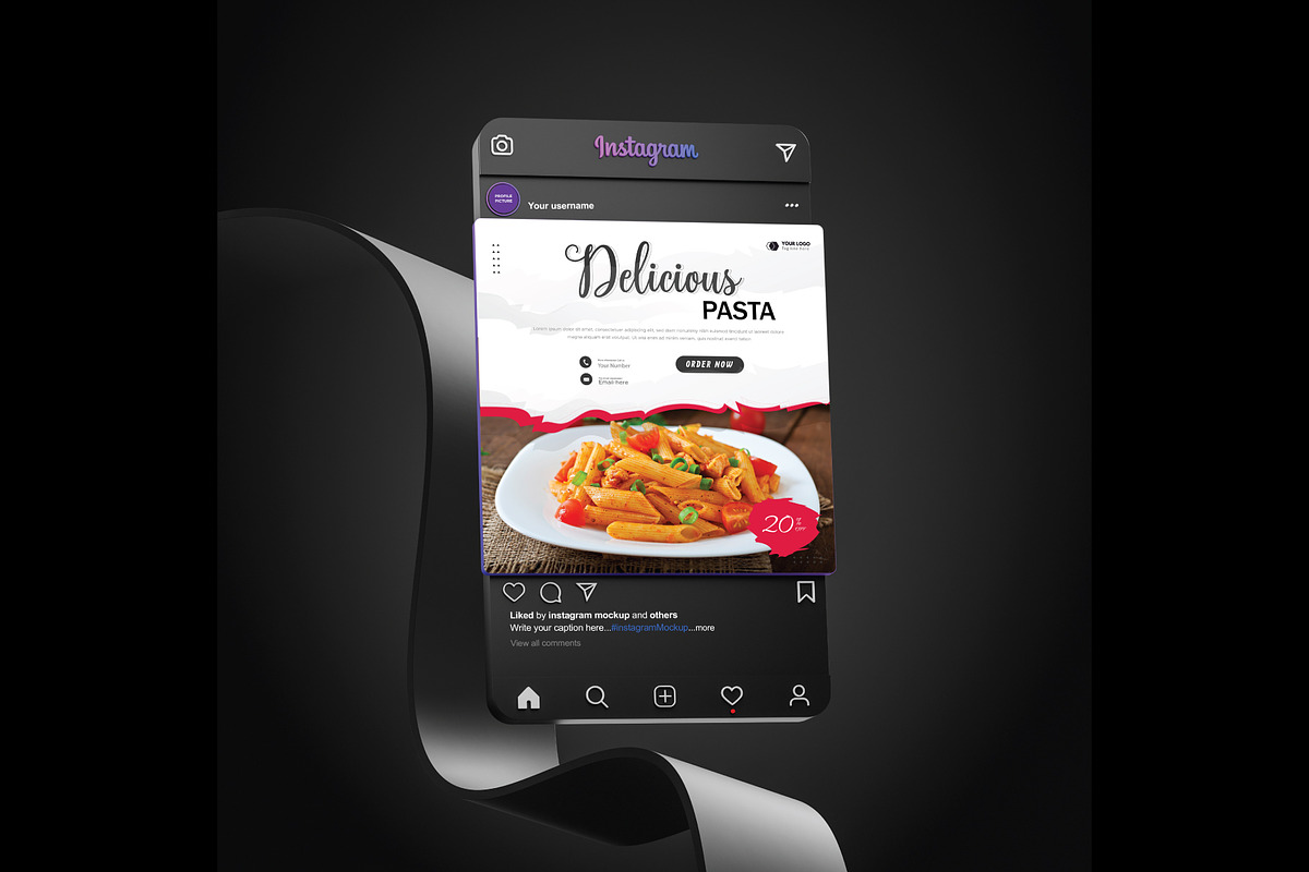 Pasta Flyer Design Template, a Flyer Template by YUDesignStore (Photo 2 of 6)