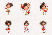 Whimsical Summer Girls with Drinks, an Illustration by CreationArt (Thumbnail 7 of 7)