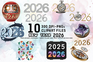 Celebratory New Year 2026 Clipart