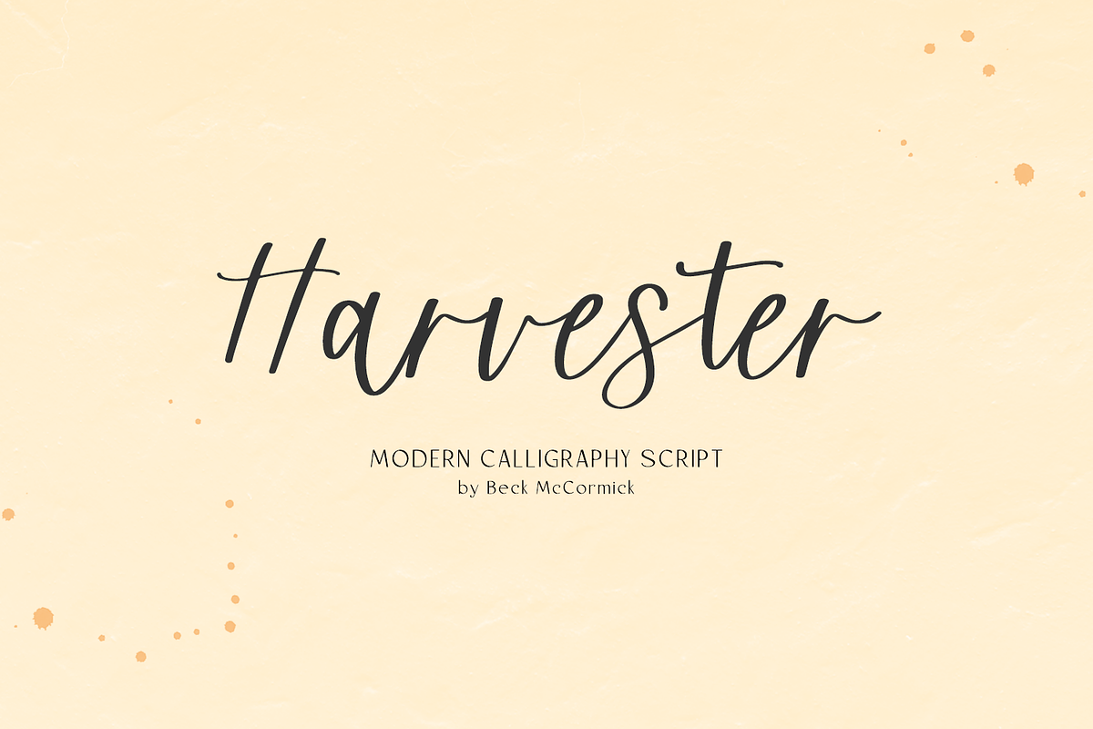 Harvester Script, a Script Font by Beck McCormick (Photo 1 of 10)