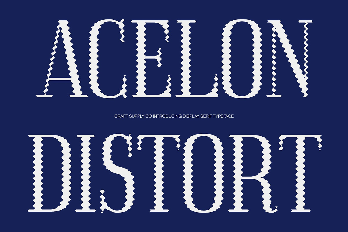 Acelon Distort, a Serif Font by Craft Supply Co. (Photo 1 of 8)
