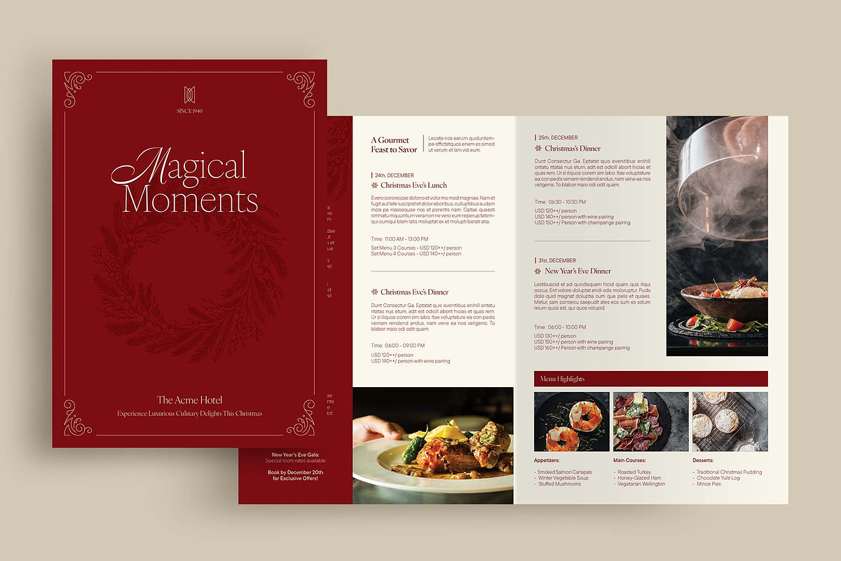 Christmas Dinner Mini Brochure, a Brochure Template by BrandPacks (Photo 3 of 6)
