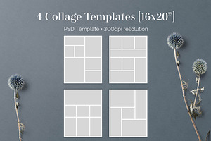 4 16x20 PSD Collage Board Templates