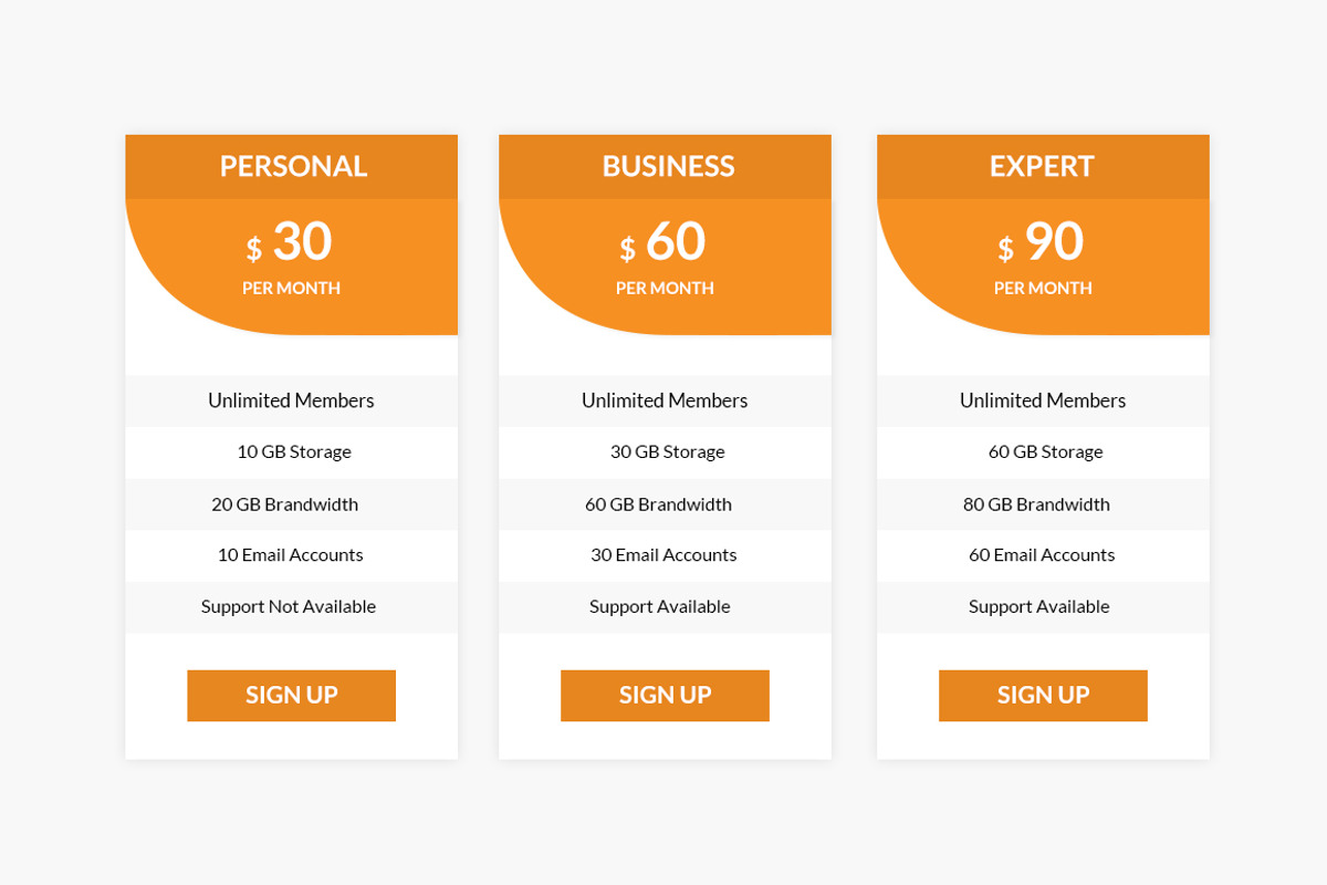 Clean Pricing Tables, a Templates & Theme by Youme Techworld (Photo 6 of 6)