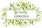 Greenery Collection. Watercolor set, a Decorative Illustration by SaharaArt (Thumbnail 1 of 7)