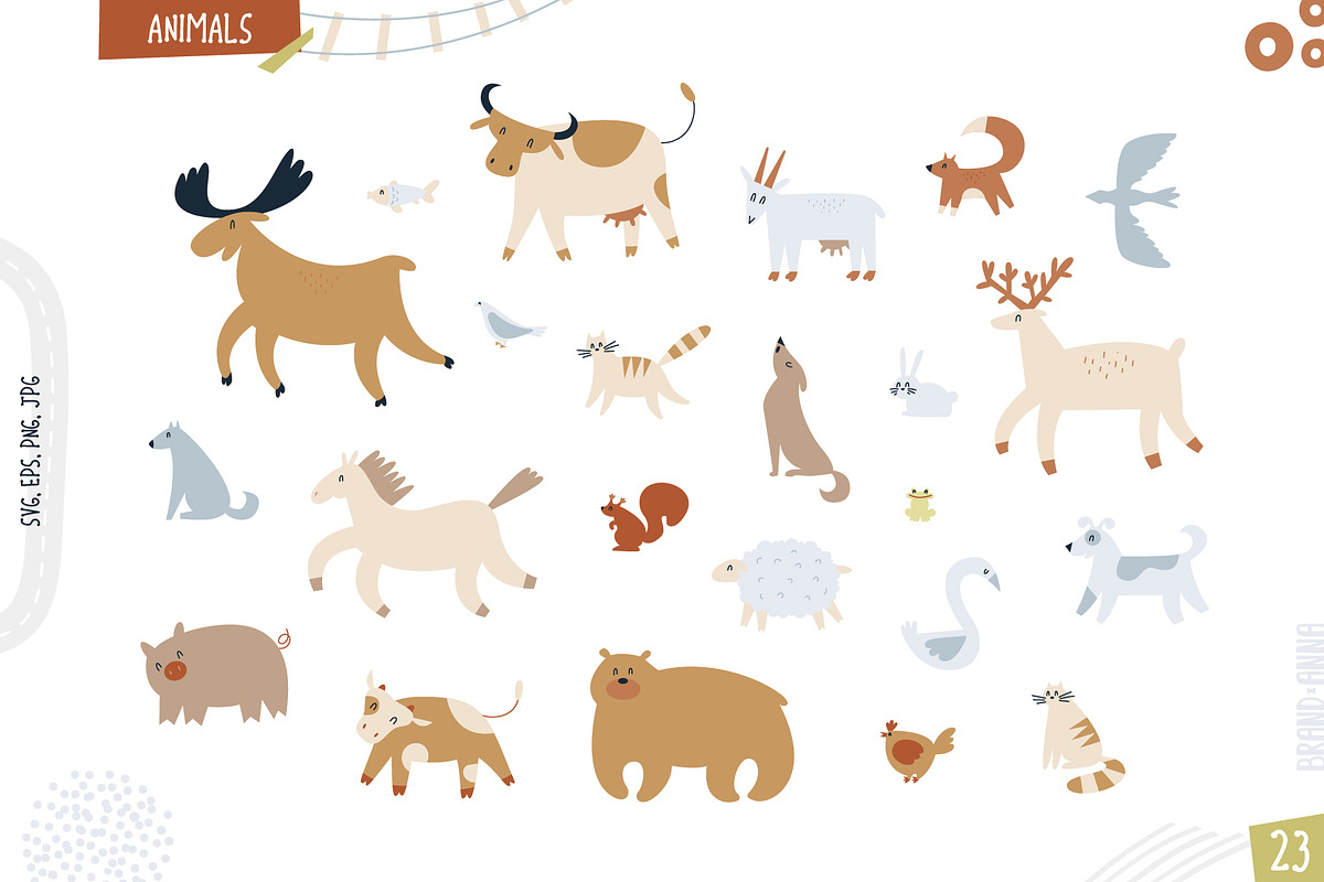 Map Creator Vector Bundle, an Animal Illustration by Brandianna (Photo 5 of 16)