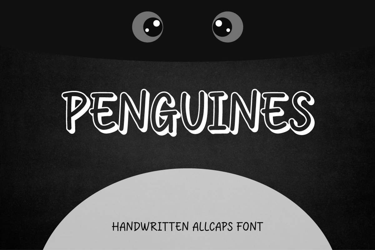 Penguines - Handwritten Allcaps Font, a Sans Serif Font by Mightyfire (Photo 1 of 5)
