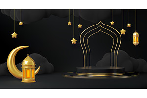 3D Ramadan Kareem podium, a Decorative Illustration by Buch&Bee