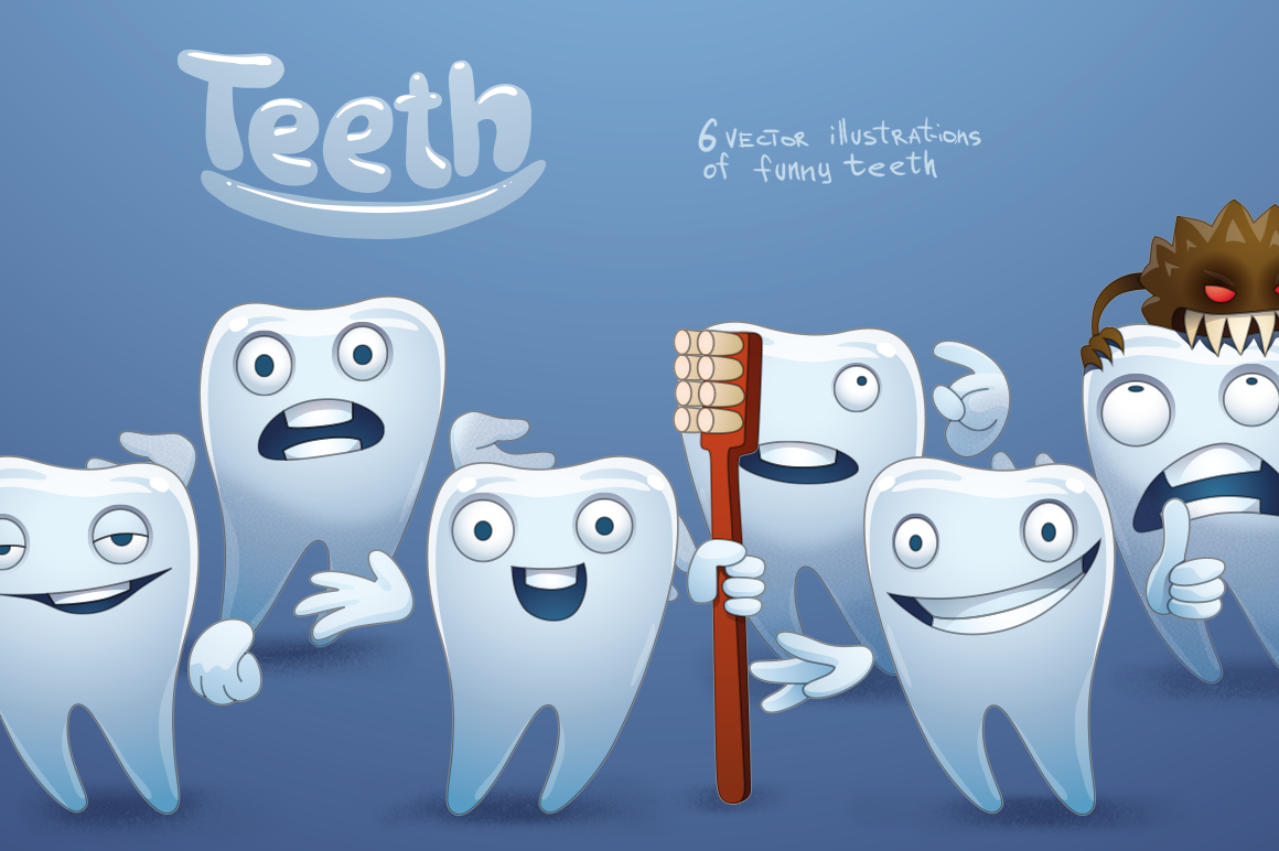 Teeth bundle, vector, an Illustration by IvanNikulin