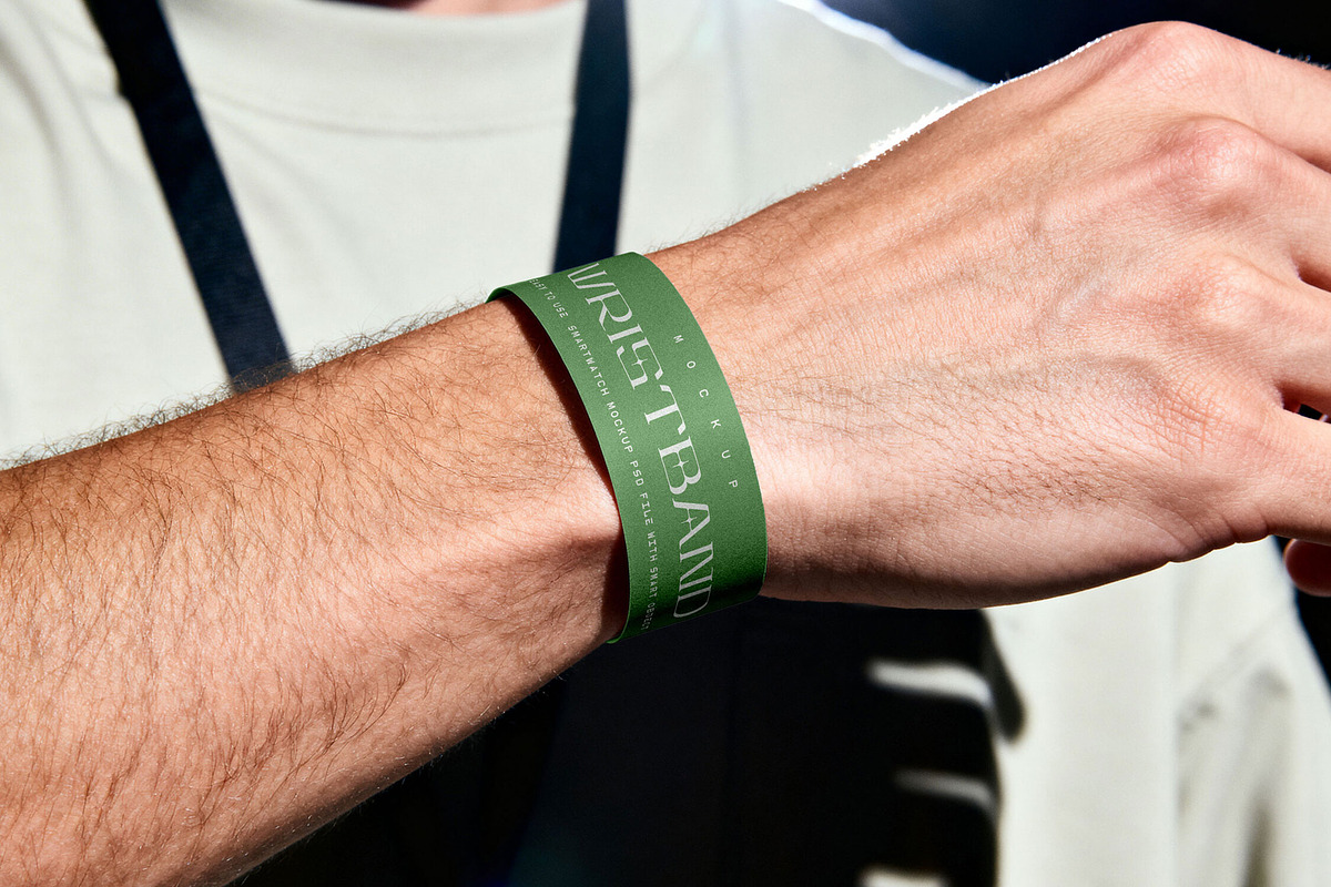 Event Wristband Mockup, a Product Mockup by Design Squad (Photo 3 of 4)