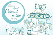 Carousel in blue, an Illustration by DarinaDigital (Thumbnail 1 of 4)