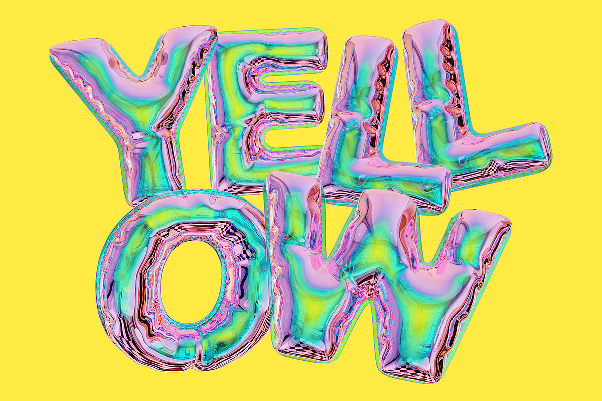 Blow - 3D Holographic Font, a Graphic by Alina Sh (Photo 4 of 7)