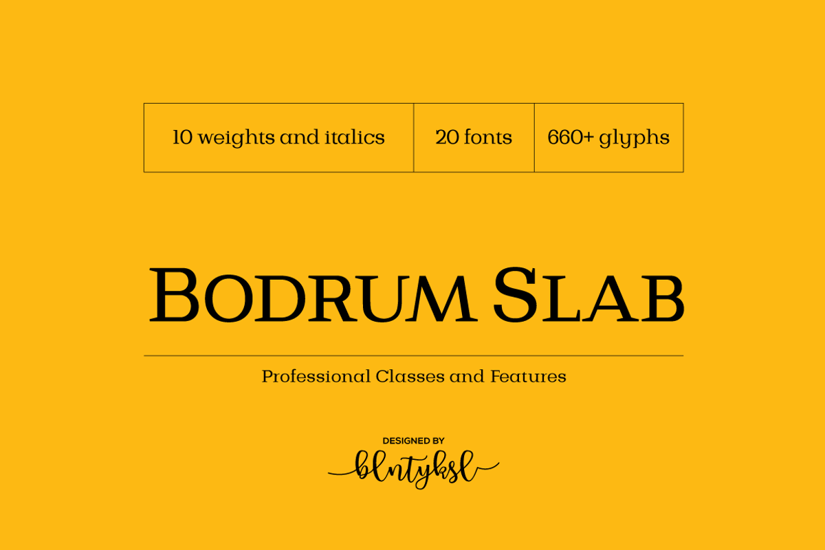 Bodrum Slab, a Slab Serif Font by BULENT YUKSEL (Photo 1 of 12)