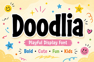 Doodlia – Playful Display Font, a Slab Serif Font by Wow Magic