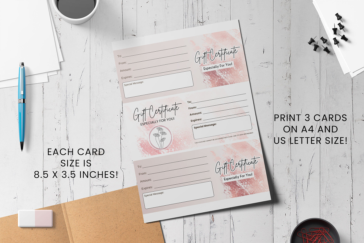 Rosegold Printable Gift Card, a Design Template by Snapybiz (Photo 4 of 9)