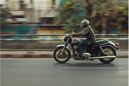 motorbike travels on the road, a Sports & Recreation Photo by Neirfy