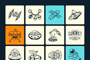 200 Space and Study Doodles, an Outline Icon by Brickclay (Thumbnail 12 of 14)